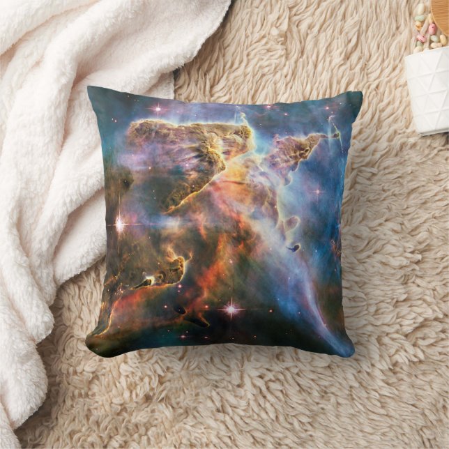 Deep Space Cosmic Celestial Nebula Vibes Aesthetic Throw Pillow (Blanket)
