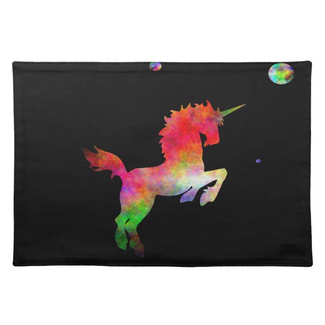 Deep Space Multi-hued Unicorn Placemat (Front)