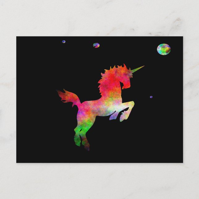 Deep Space Multi-hued Unicorn Postcard (Front)