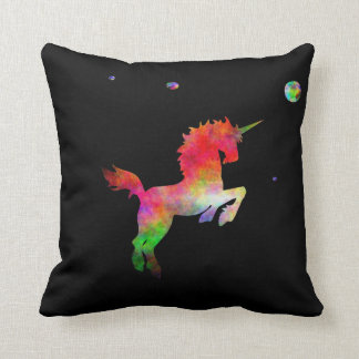Deep Space Multi-hued Unicorn Throw Pillow