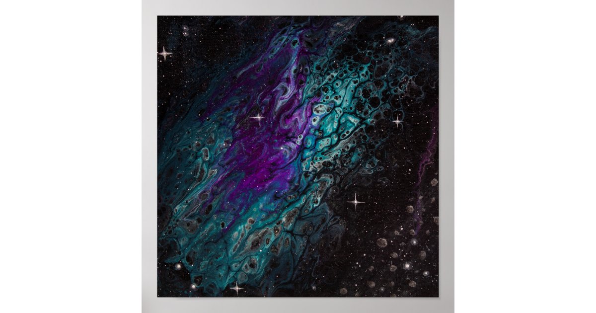 Deep Space Nebula Abstract Painting Poster | Zazzle