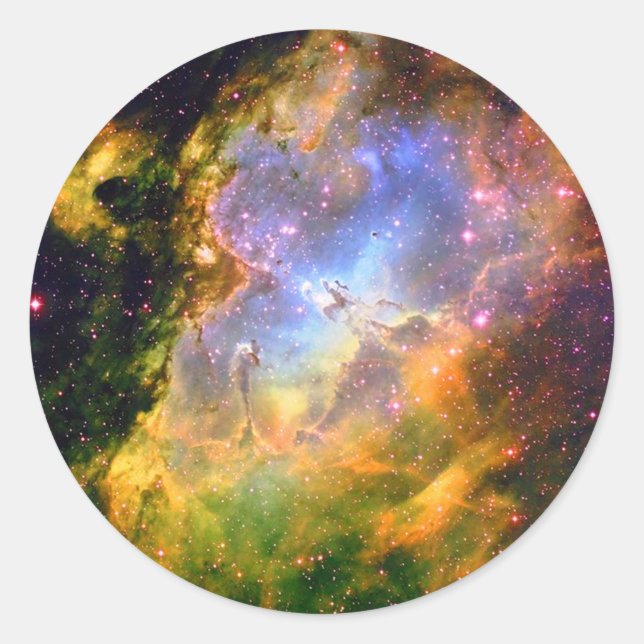 Deep Space Nebula Classic Round Sticker (Front)