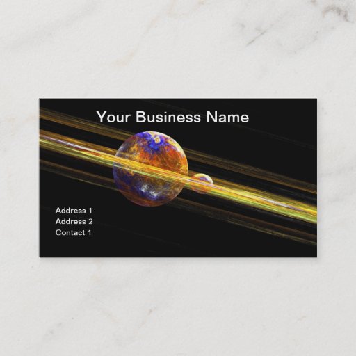 Customizable Deep Space Planet and Moon Business Card Template