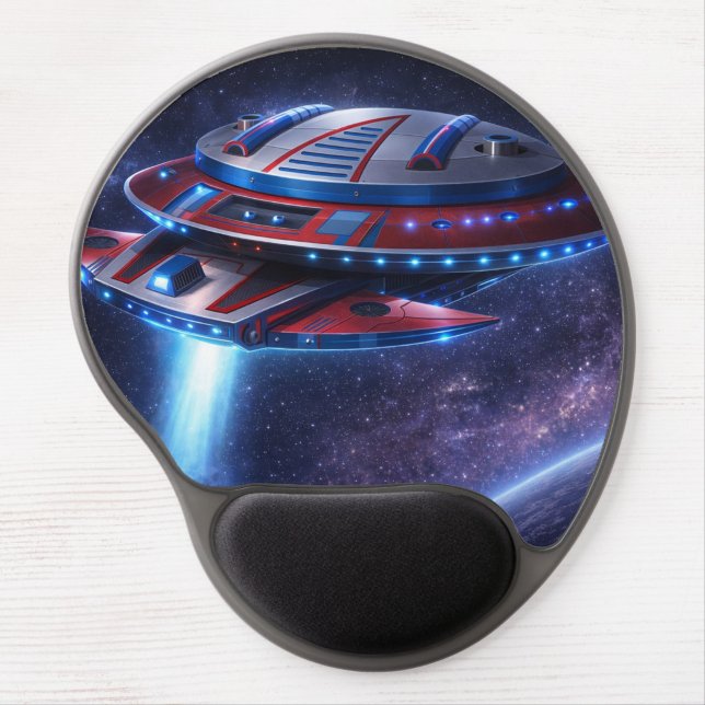 Deep Space UFO Hover Mouse Pad with Wrist Rest ("UFO Glow Mouse Pad")