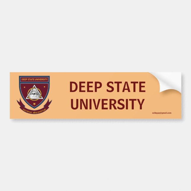 deep state university bumper sticker (Front)