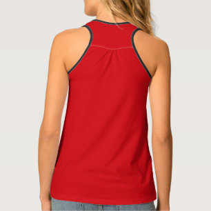 Deep Strawberry Red Solid Color Tank Top
