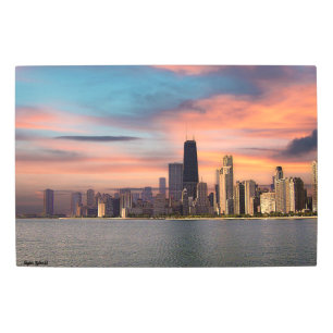 Deep Sunset Chicago Metal Print