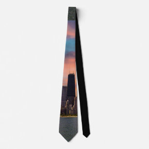 Deep Sunset Chicago  Neck Tie