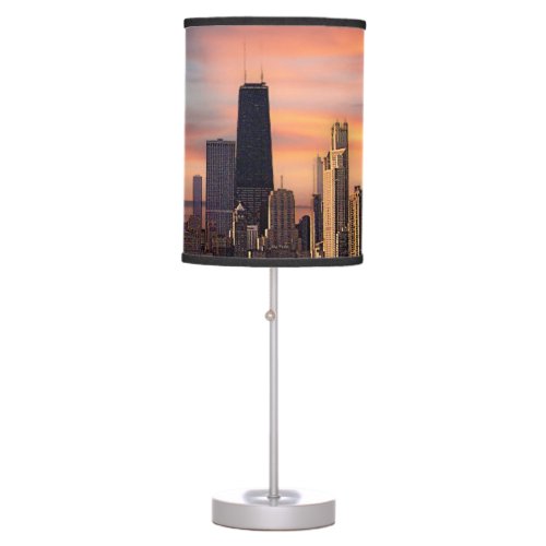 Deep Sunset Chicago  Table Lamp