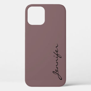 Deep taupe color background iPhone 12 pro case