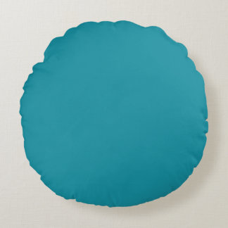 Deep Teal (Blue/Turquoise) Color Round Pillow