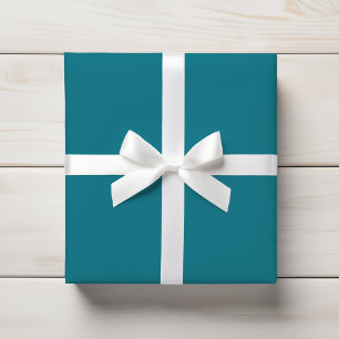 Deep Teal Blue Turquoise Peacock Solid Color Wrapping Paper