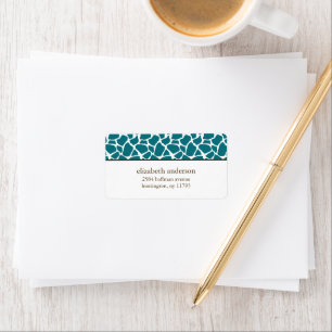 Deep Teal Giraffe Pattern Label