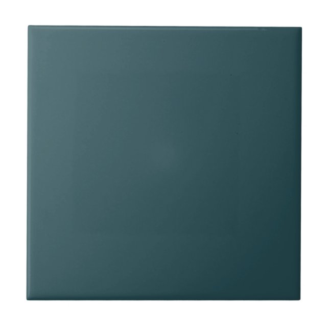 Deep Teal Solid Color Ceramic Tile (Front)