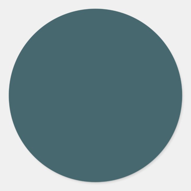 Deep Teal Solid Color Classic Round Sticker (Front)