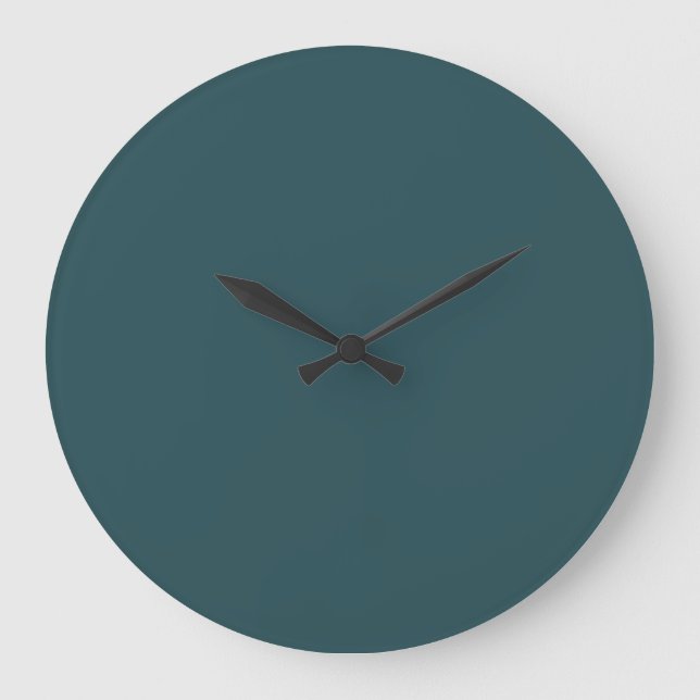 Deep Teal Solid Color Large Clock (Front)