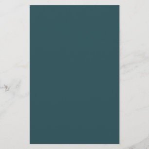 Deep Teal Solid Color Stationery