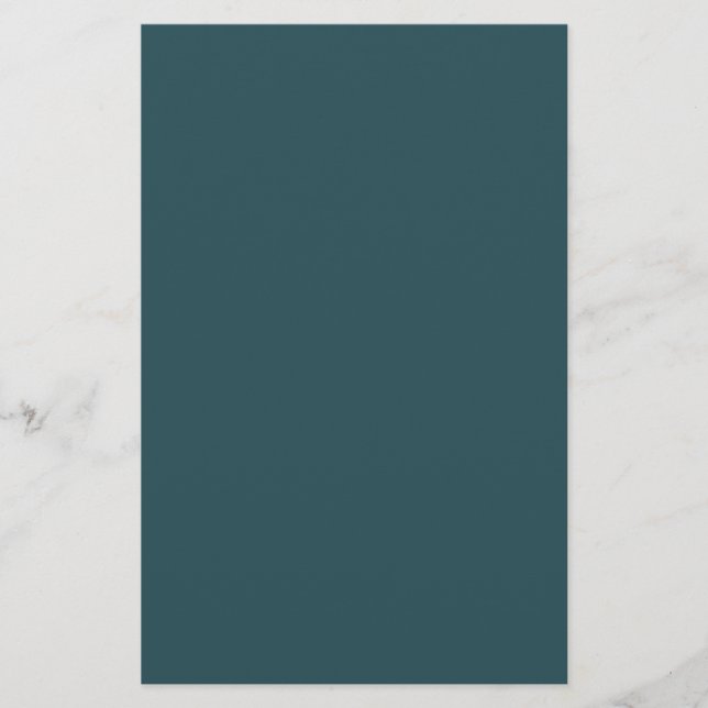 Deep Teal Solid Color Stationery (Front)