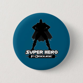 Deep Teal Super Hero In Disguise Modern Hero Button
