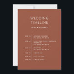 Deep Terracotta Wedding Itinerary. Earthy Timeline Invitation<br><div class="desc">This elegant double sided wedding itinerary card in deep terracotta brings warmth, depth, and natural richness to your wedding stationery. The earthy terracotta tone feels grounded and expressive, making it a beautiful choice for couples who want their wedding details to feel intentional, inviting, and memorable. One side of the card...</div>