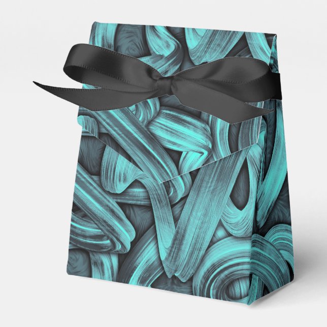 deep thought - black and teal : favor boxes (Front Side)