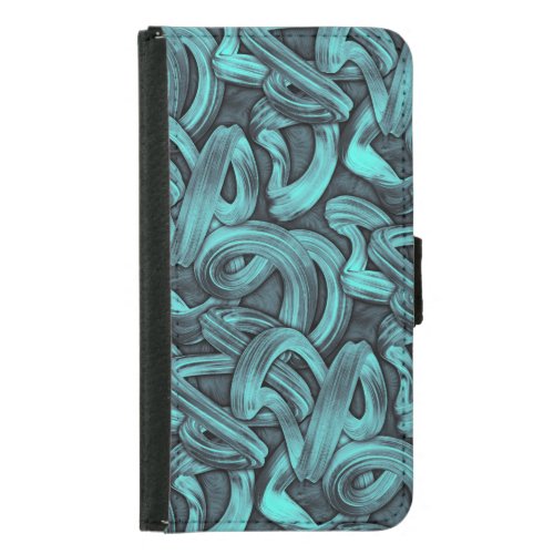 deep thought _ black and teal  samsung galaxy s5 wallet case