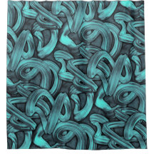 deep thought - black and teal :