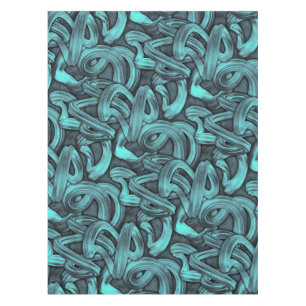 deep thought - black and teal : tablecloth