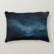 Deep Tide Teal Gold Ocean Abstract