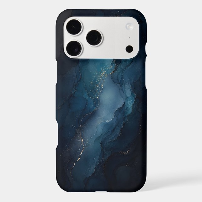 Deep Tide Teal Gold Ocean Abstract Poster Case-Mate iPhone Case (Back)
