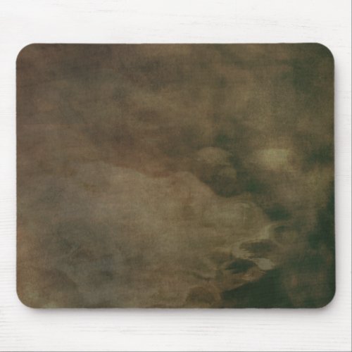Deep umber brown wrinkled parchment paper mouse pad