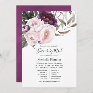 Deep Velvet Floral Baby or Bridal Shower by Mail Invitation