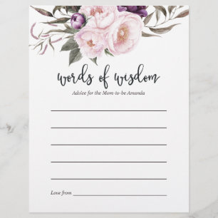 Deep Velvet Floral Baby Shower Advice for Mom