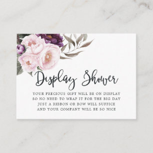 Deep Velvet Floral Baby Shower Display Shower Enclosure Card