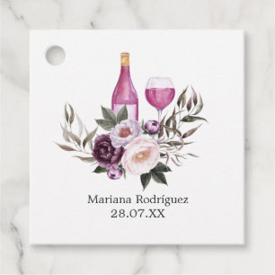 Deep Velvet Floral Bridal Shower Favor Tags