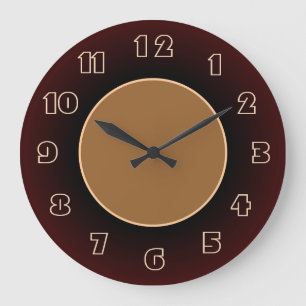 Deep Velvety Red With Gold Centre Wall Clock