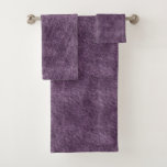 Deep Violet Denim Pattern Bath Towel Set