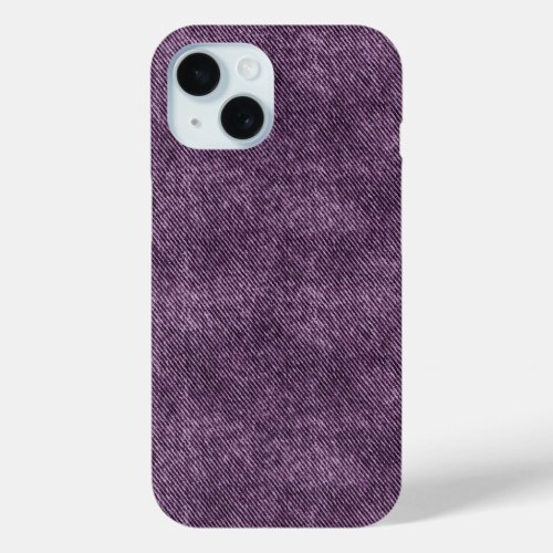 Deep Violet Denim Pattern iPhone 15 Case