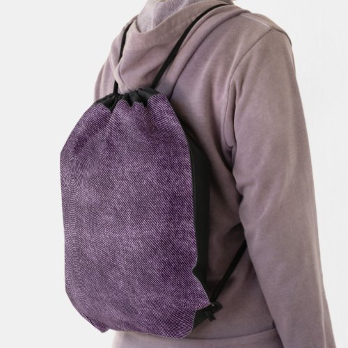 Deep Violet Denim Pattern Drawstring Bag