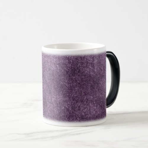 Deep Violet Denim Pattern Magic Mug