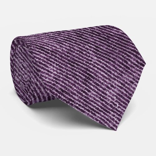 Deep Violet Denim Pattern Neck Tie