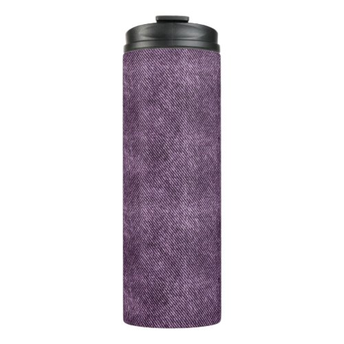 Deep Violet Denim Pattern Thermal Tumbler