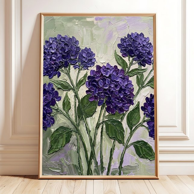 Deep Violet Hydrangea Abstract Art Print (Creator Uploaded)