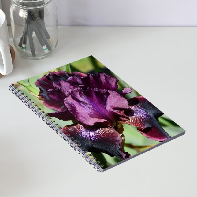 Deep Violet Iris Bloom Floral Notebook (In Situ)