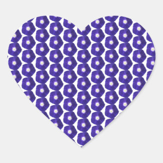 Deep Violet Morning Glory Floral Pattern Heart Sticker