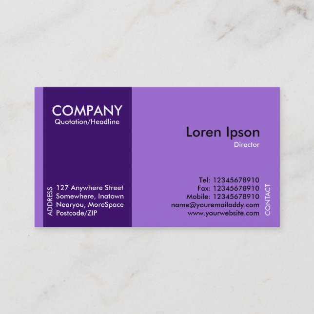 Deep Violet SideBand - Violet (9D68D7) Business Card (Front)