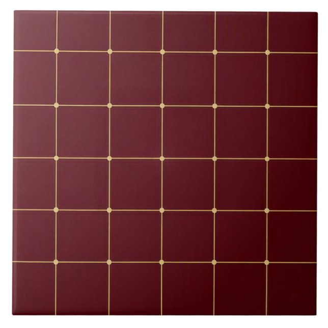 Deep Wine Linear Luxe Ceramic Tile (Front)