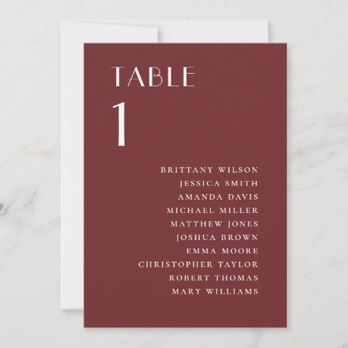 Deep Wine Red Wedding Seating Chart | Elegant Fall Invitation