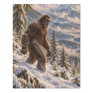 Deep Winter Bigfoot Faux Wrapped Canvas