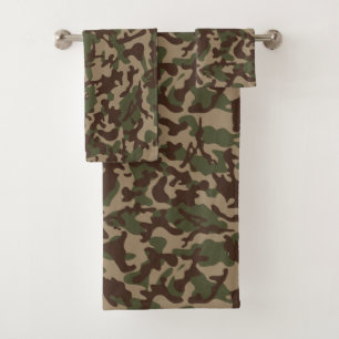 Deep Wood Camouflage Bath Towel Set
